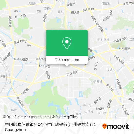 中国邮政储蓄银行24小时自助银行(广州钟村支行) map