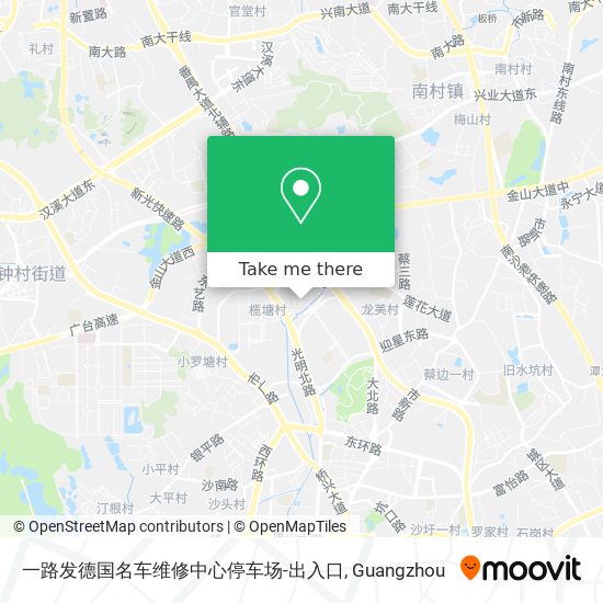 一路发德国名车维修中心停车场-出入口 map
