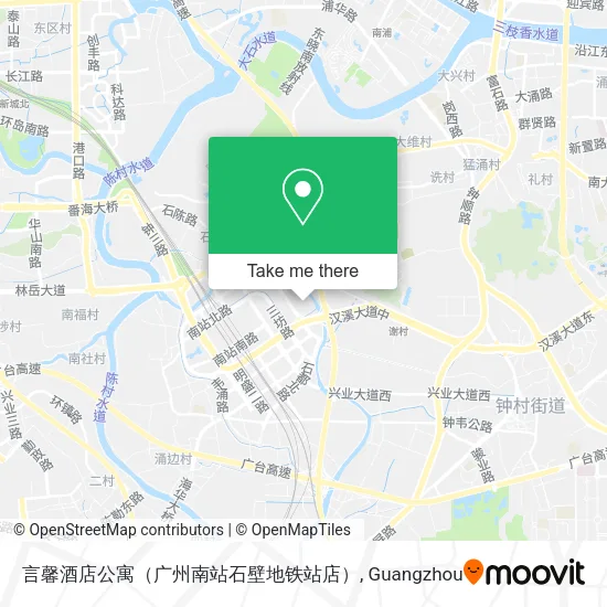 言馨酒店公寓（广州南站石壁地铁站店） map