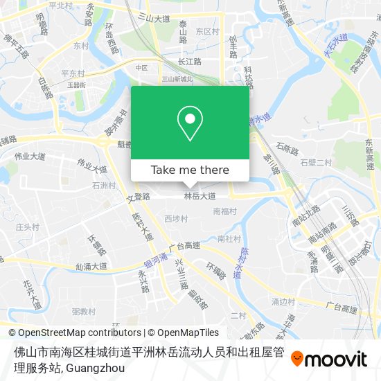 佛山市南海区桂城街道平洲林岳流动人员和出租屋管理服务站 map