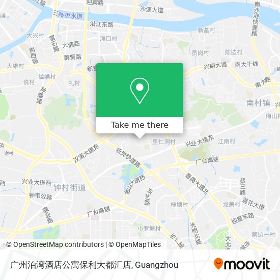 广州泊湾酒店公寓保利大都汇店 map