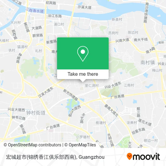 宏城超市(锦绣香江俱乐部西南) map