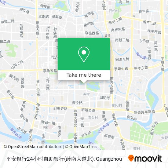 平安银行24小时自助银行(岭南大道北) map