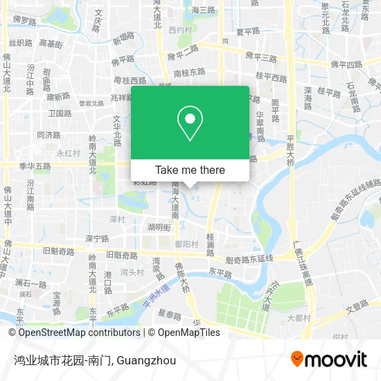 鸿业城市花园-南门 map