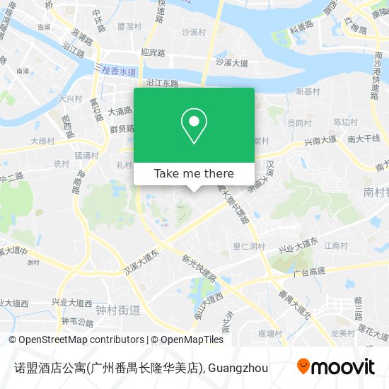 诺盟酒店公寓(广州番禺长隆华美店) map