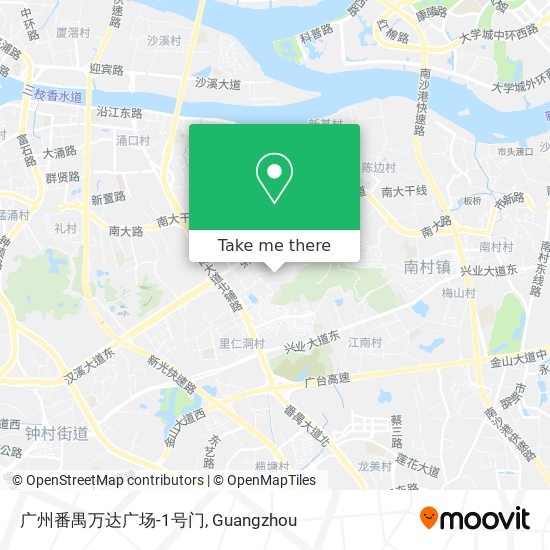 广州番禺万达广场-1号门 map