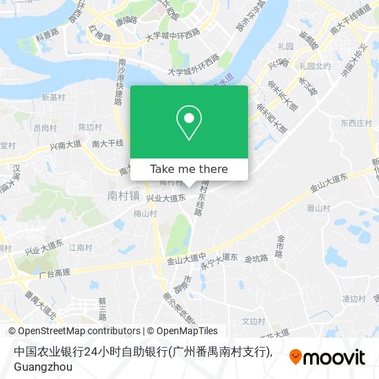 中国农业银行24小时自助银行(广州番禺南村支行) map