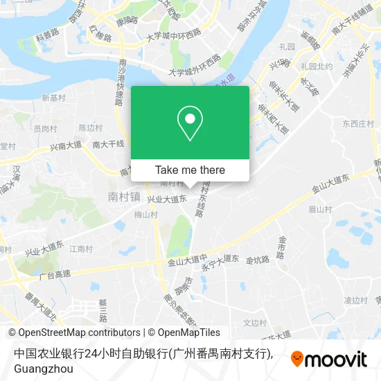 中国农业银行24小时自助银行(广州番禺南村支行) map