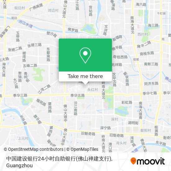 中国建设银行24小时自助银行(佛山禅建支行) map