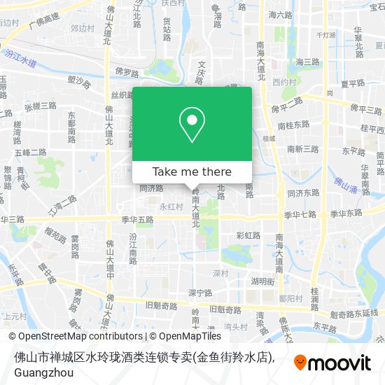 佛山市禅城区水玲珑酒类连锁专卖(金鱼街羚水店) map