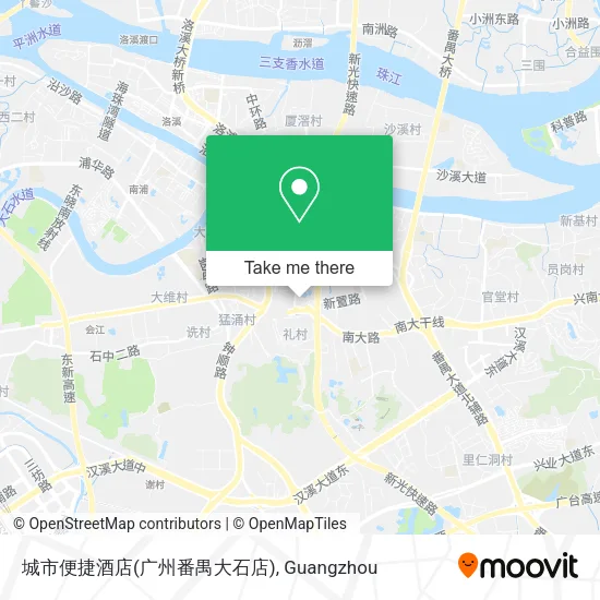 城市便捷酒店(广州番禺大石店) map