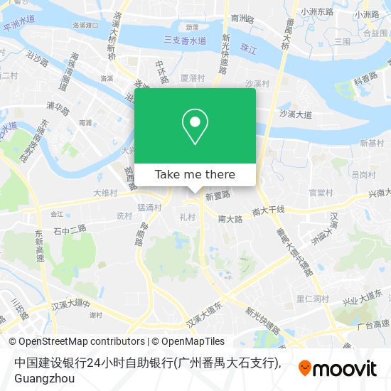中国建设银行24小时自助银行(广州番禺大石支行) map