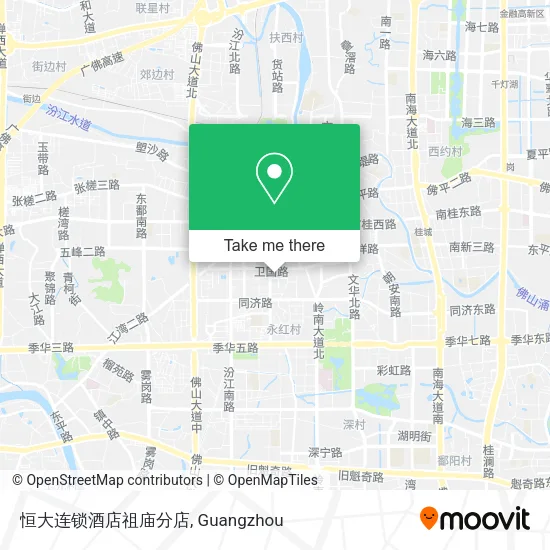 恒大连锁酒店祖庙分店 map
