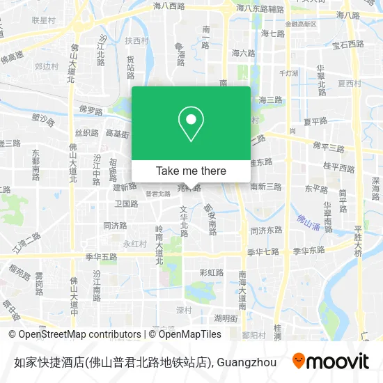 如家快捷酒店(佛山普君北路地铁站店) map