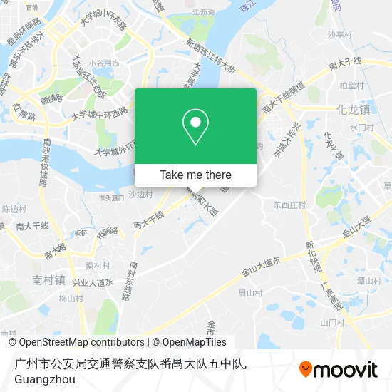 广州市公安局交通警察支队番禺大队五中队 map