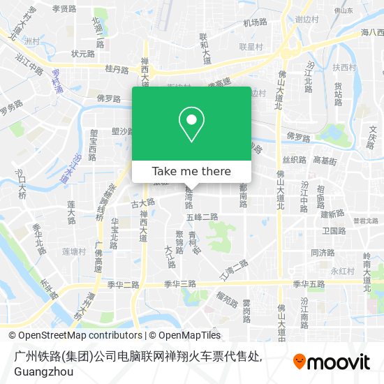 广州铁路(集团)公司电脑联网禅翔火车票代售处 map