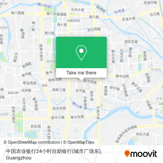 中国农业银行24小时自助银行(城市广场东) map