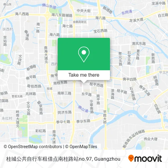 桂城公共自行车租借点南桂路站no.97 map