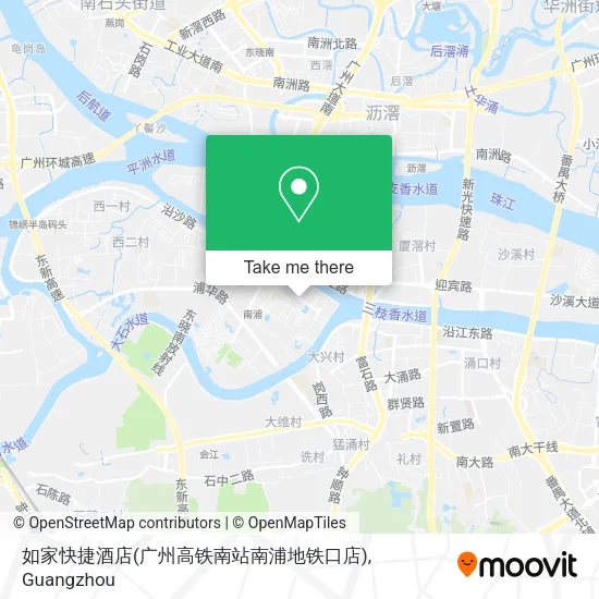 如家快捷酒店(广州高铁南站南浦地铁口店) map