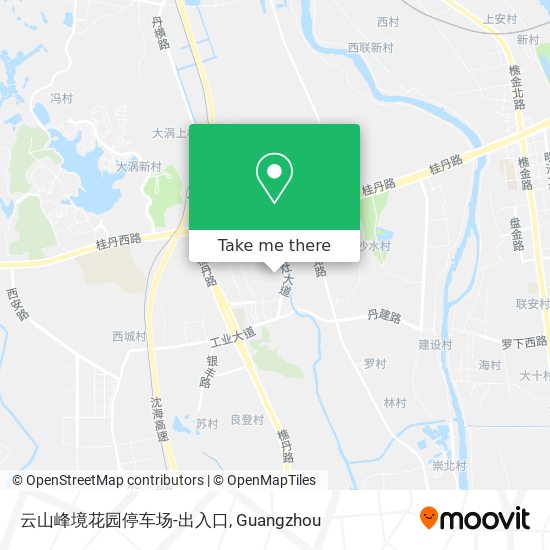 云山峰境花园停车场-出入口 map