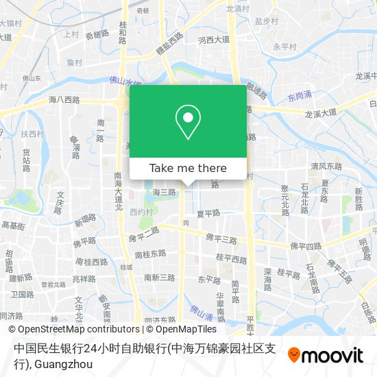 中国民生银行24小时自助银行(中海万锦豪园社区支行) map