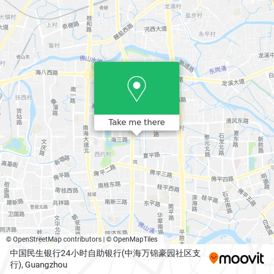 中国民生银行24小时自助银行(中海万锦豪园社区支行) map
