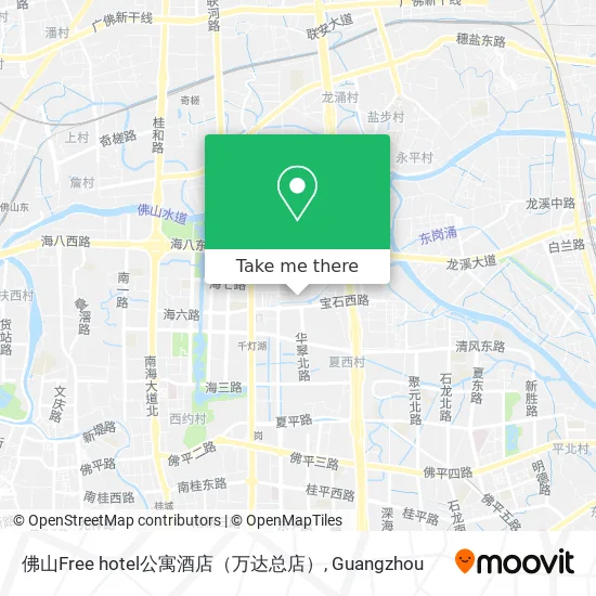 佛山Free hotel公寓酒店（万达总店） map