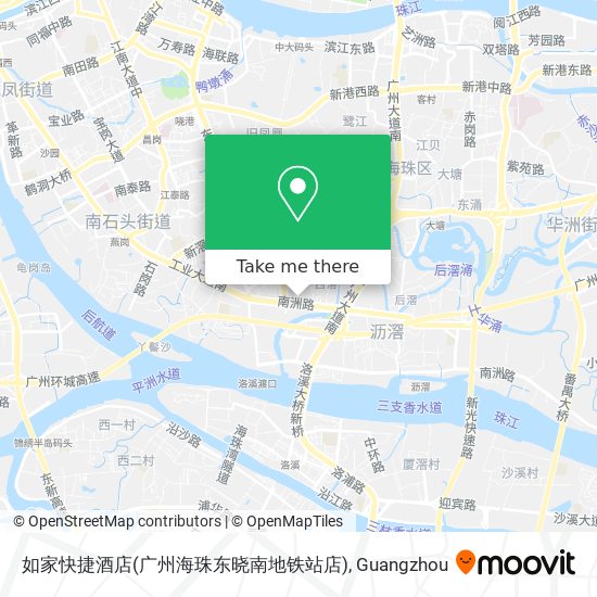 如家快捷酒店(广州海珠东晓南地铁站店) map