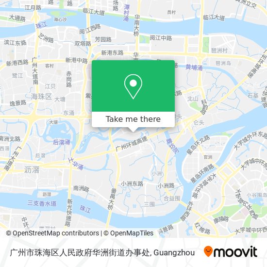 广州市珠海区人民政府华洲街道办事处 map
