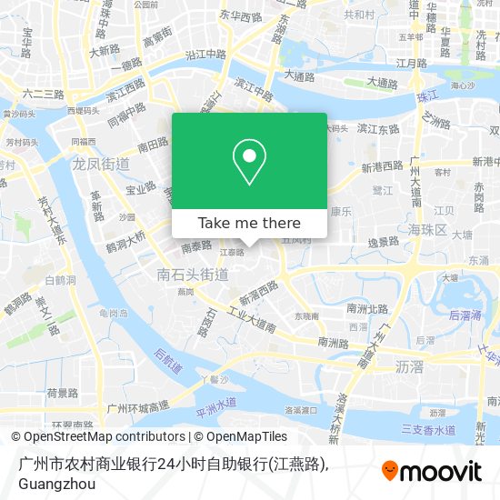 广州市农村商业银行24小时自助银行(江燕路) map