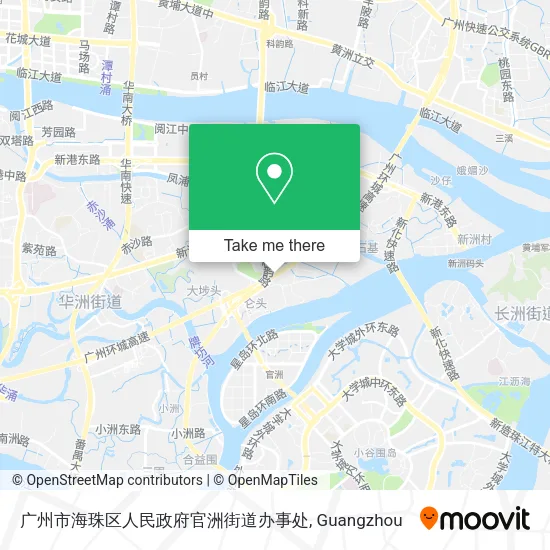 广州市海珠区人民政府官洲街道办事处 map