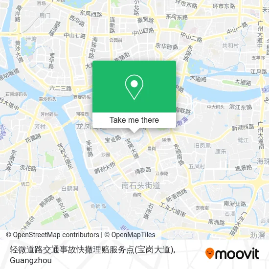 轻微道路交通事故快撤理赔服务点(宝岗大道) map