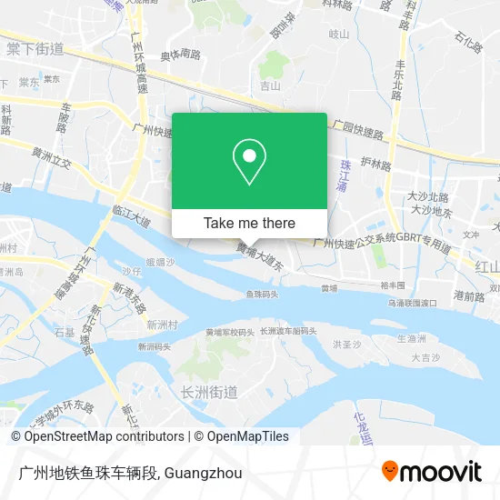 广州地铁鱼珠车辆段 map
