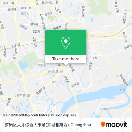 萝岗区人才综合大市场(东城雅苑西) map