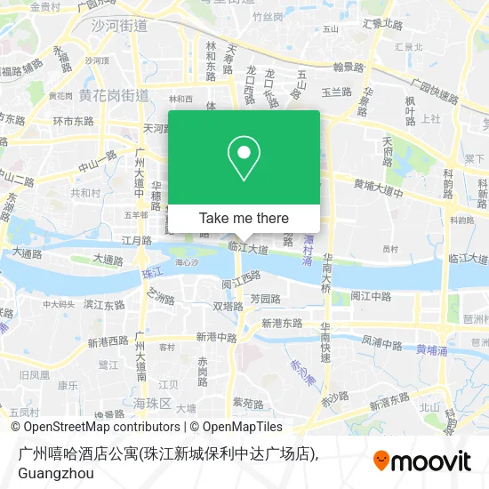 广州嘻哈酒店公寓(珠江新城保利中达广场店) map
