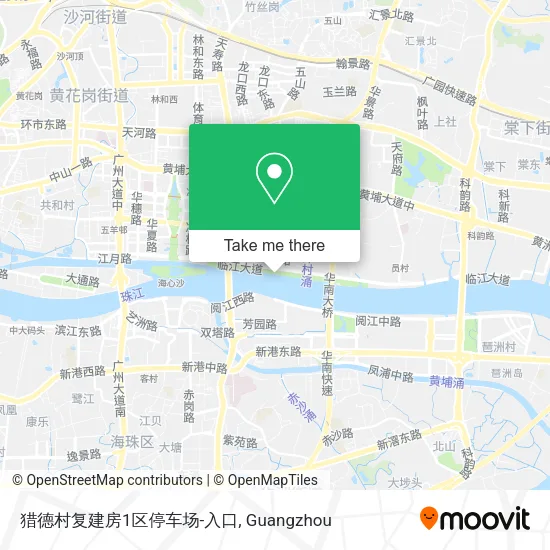 猎德村复建房1区停车场-入口 map