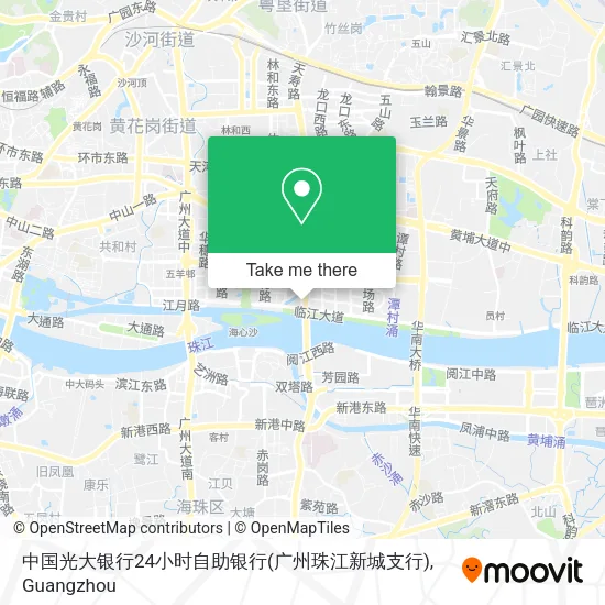 中国光大银行24小时自助银行(广州珠江新城支行) map