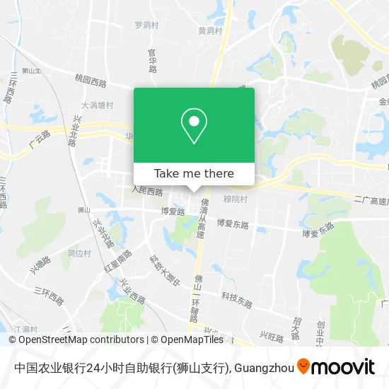 中国农业银行24小时自助银行(狮山支行) map