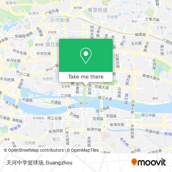 天河中学篮球场 map