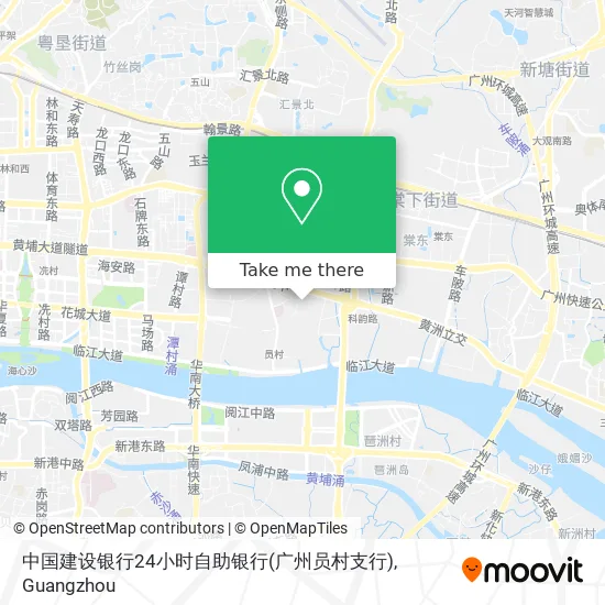 中国建设银行24小时自助银行(广州员村支行) map
