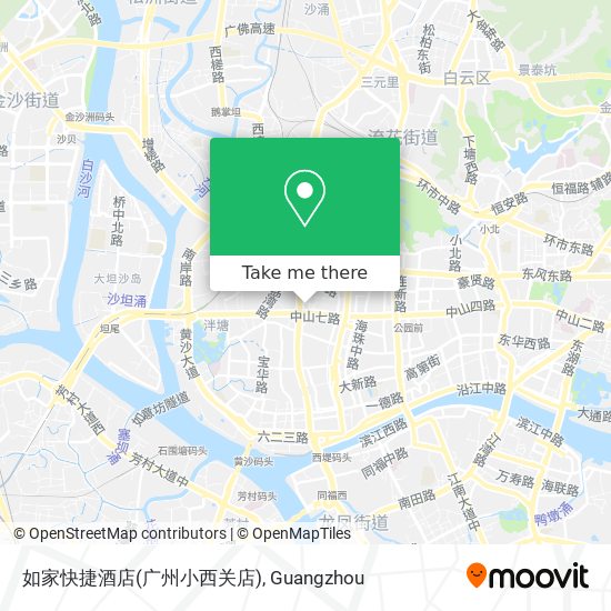 如家快捷酒店(广州小西关店) map