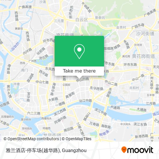 雅兰酒店-停车场(越华路) map