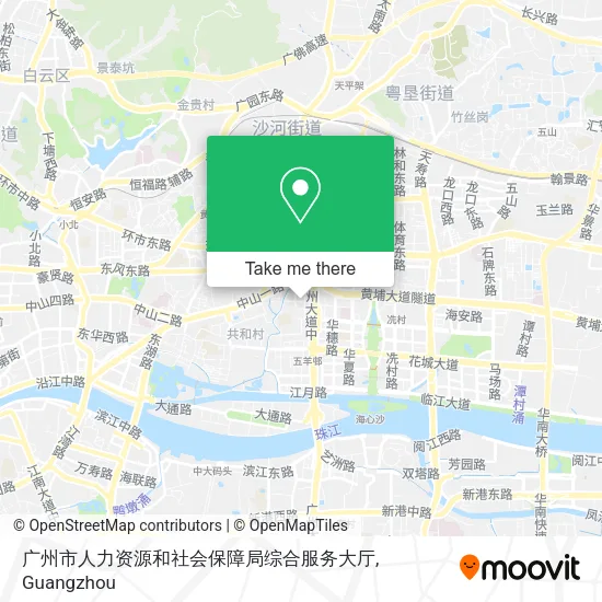 广州市人力资源和社会保障局综合服务大厅 map