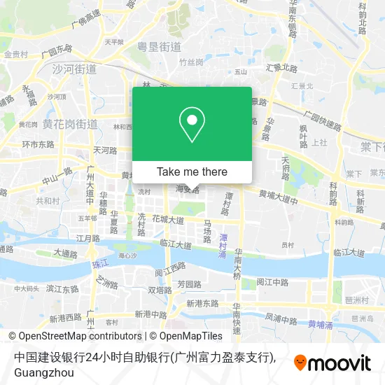 中国建设银行24小时自助银行(广州富力盈泰支行) map