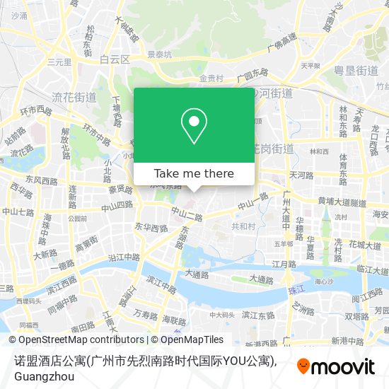 诺盟酒店公寓(广州市先烈南路时代国际YOU公寓) map