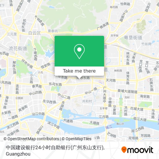 中国建设银行24小时自助银行(广州东山支行) map