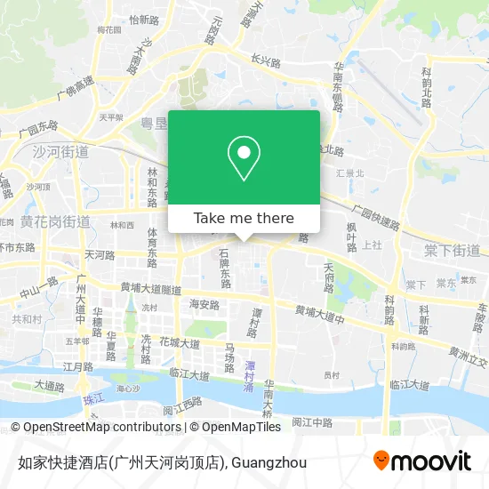 如家快捷酒店(广州天河岗顶店) map
