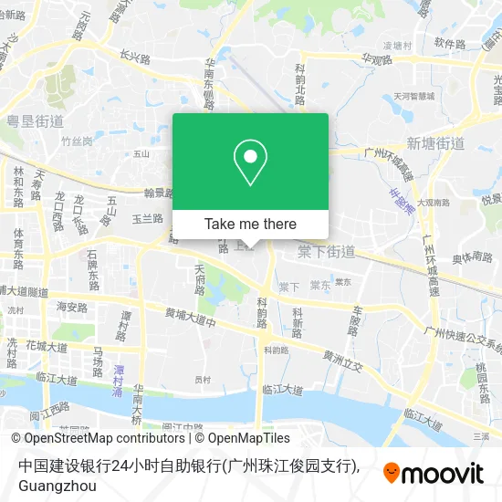 中国建设银行24小时自助银行(广州珠江俊园支行) map