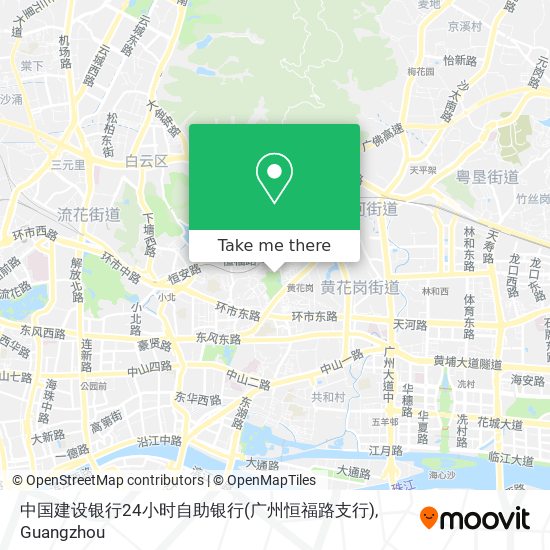 中国建设银行24小时自助银行(广州恒福路支行) map