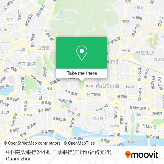 中国建设银行24小时自助银行(广州恒福路支行) map